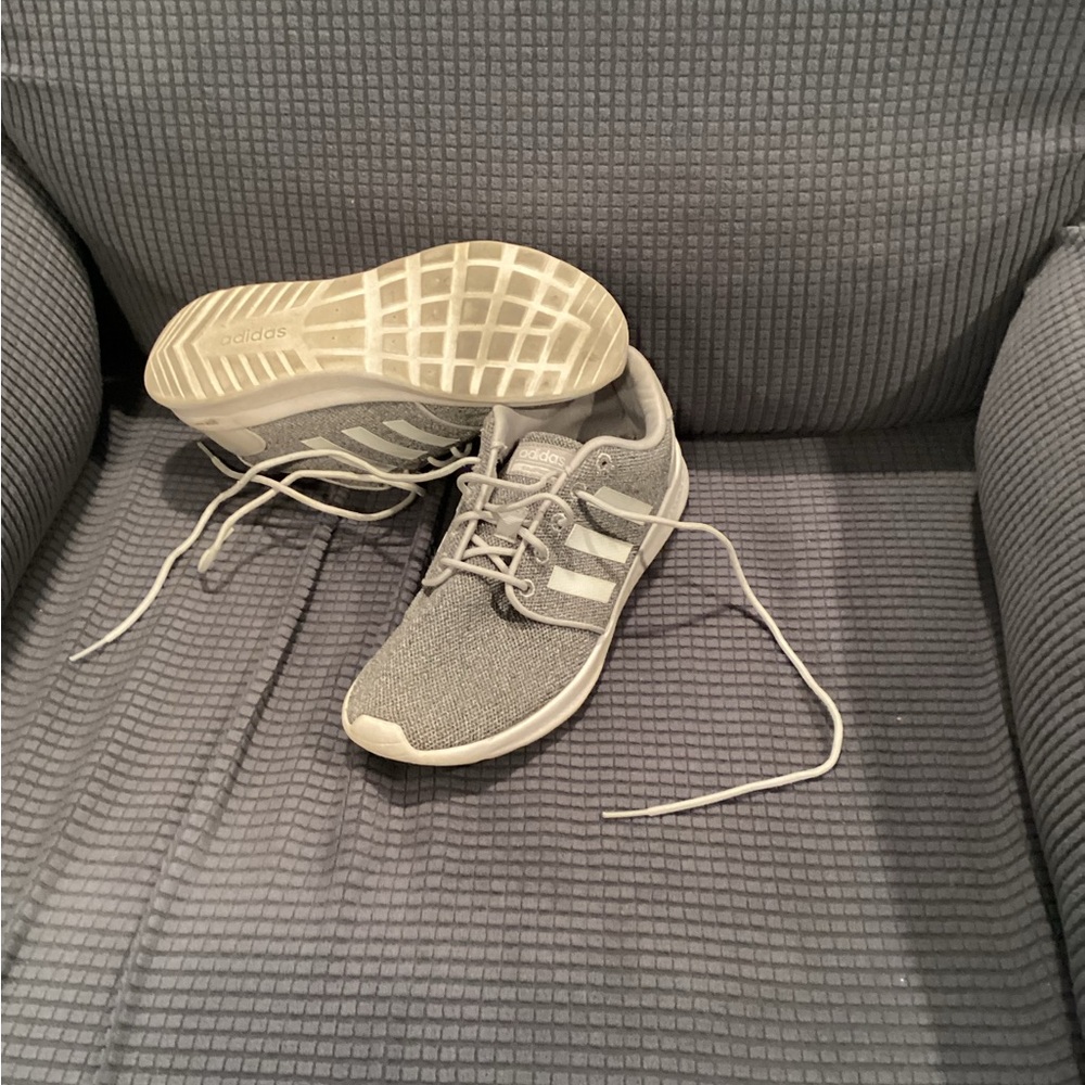 Adidas Gray and White Sneakers